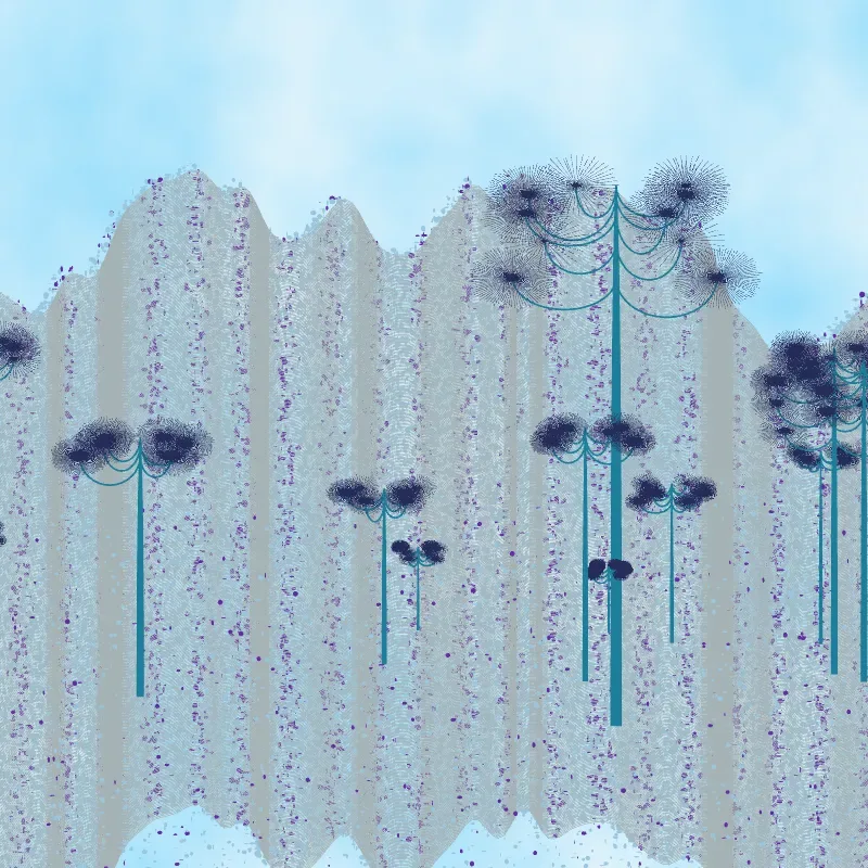 ARAUKÁRIAS — ZYDRON (2022). Generativa, p5.js.
