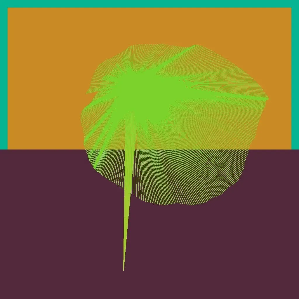 Cripto Chapeletas 7695 — ZYDRON (2021). Imagem, p5.js.