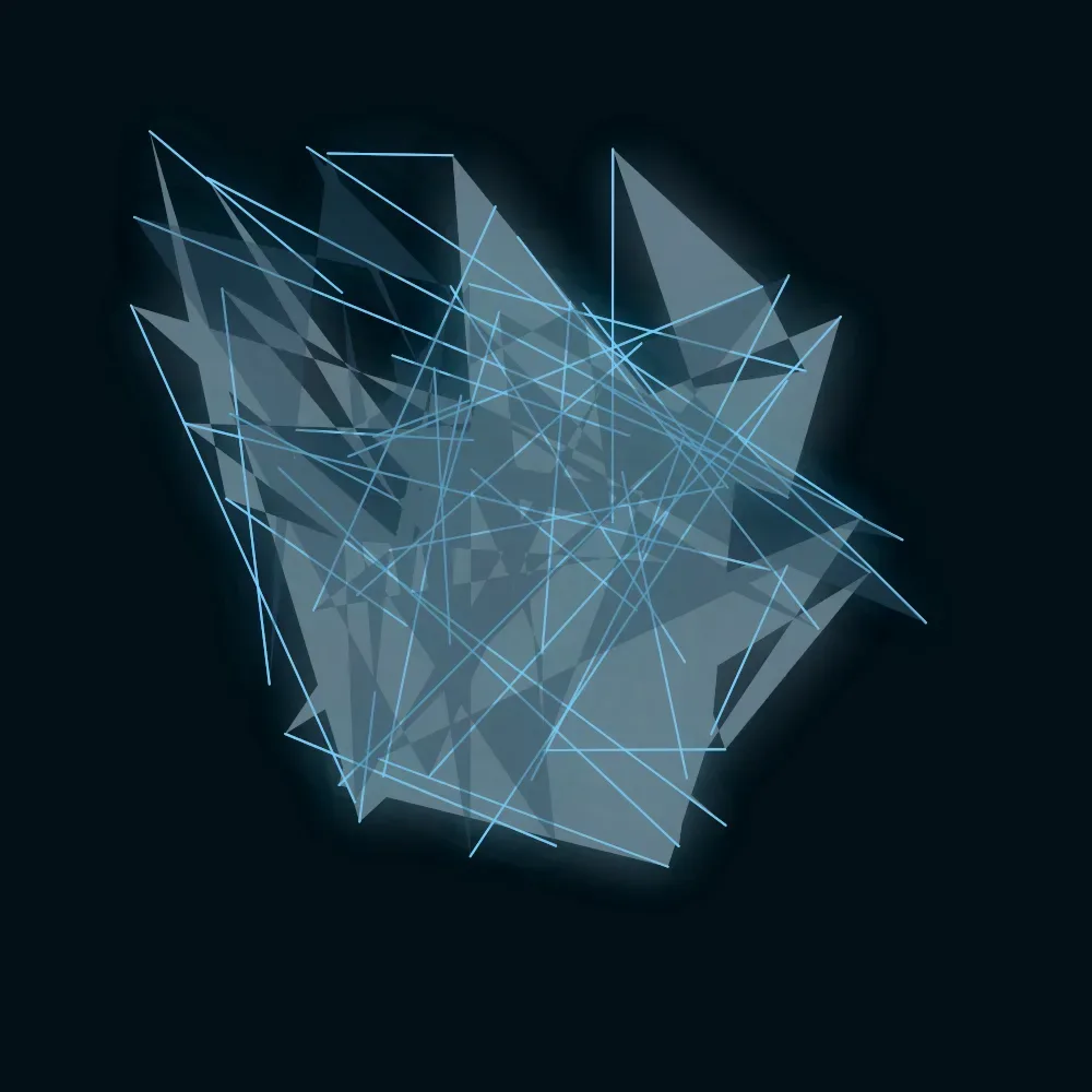 Ness Ecke — ZYDRON (2023). Generativa, p5.js.